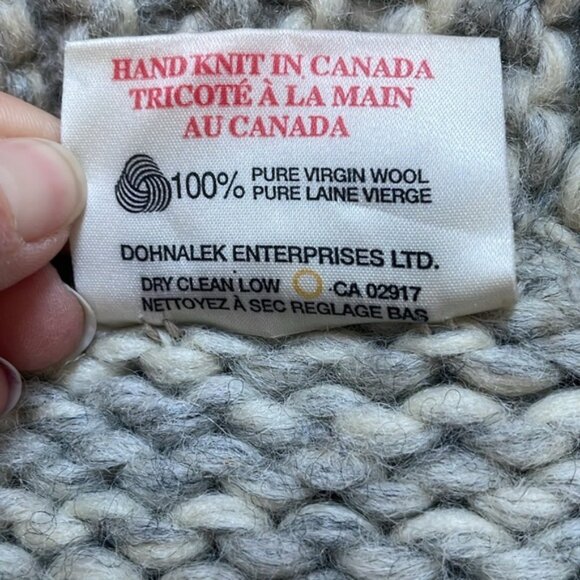 Vintage TUAK Large mens Thunderbird Cowichan zip-up knit wool cardigan sweater - Picture 11 of 13